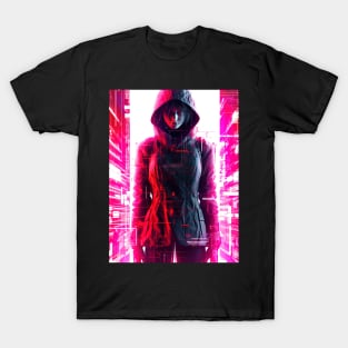 cyberpunk 2077 hacker girl - style design 3 T-Shirt